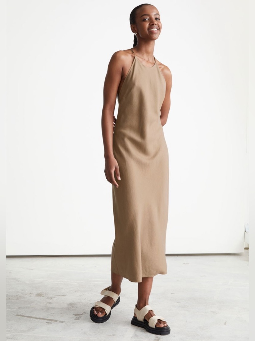 & Other Stories Tan Maxi Dress